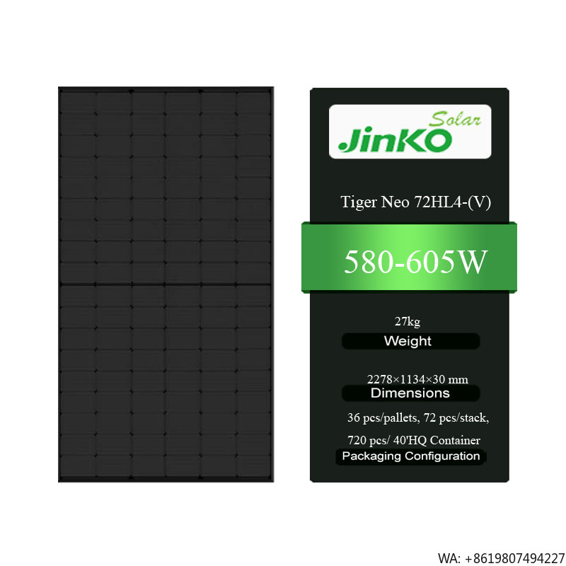 Jinko Solar Panel Tiger Neo - Jinko Tiger Neo 72HL4-(V) 580-605W Hoogwaardig